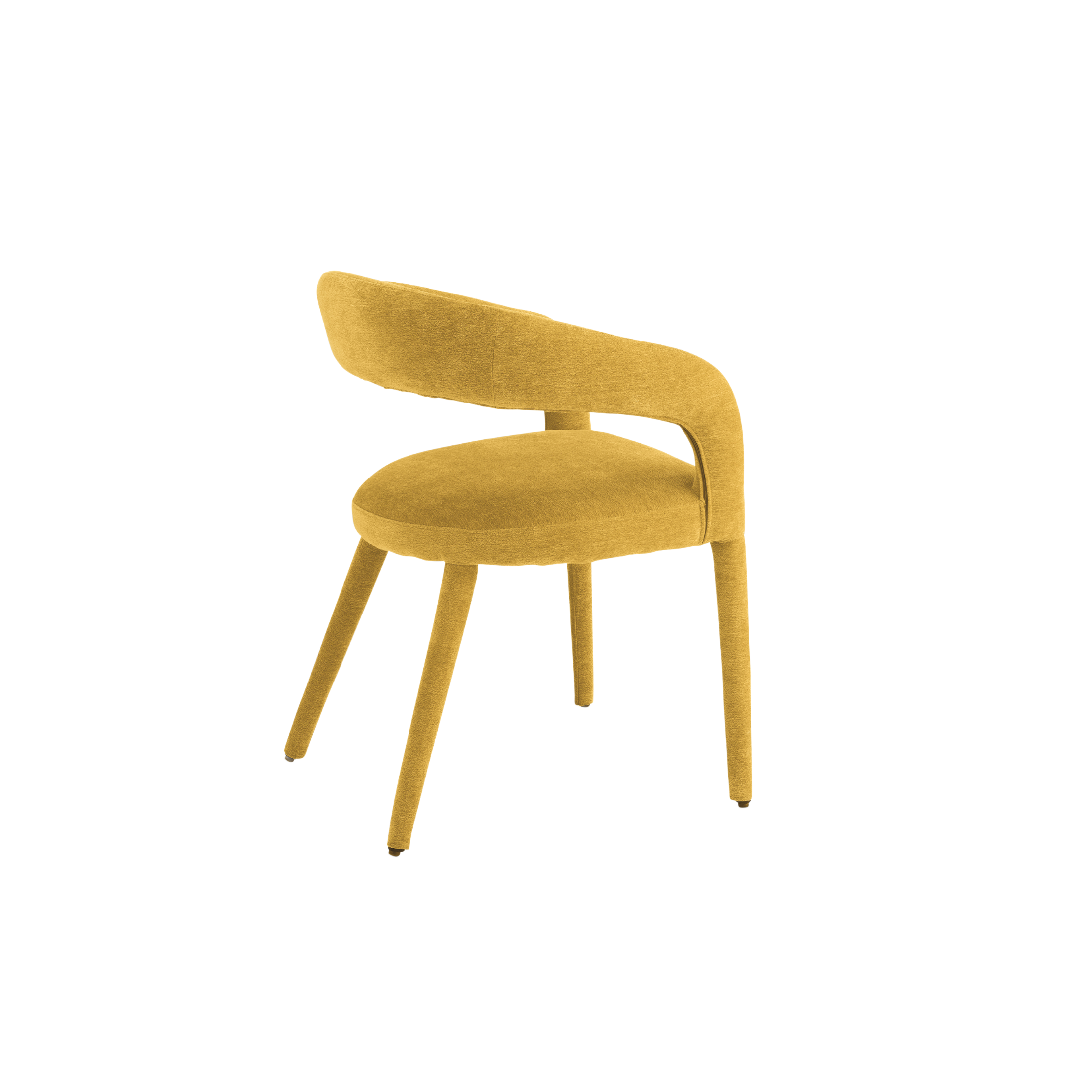 Set of "Voltris" chairs upholstered in bouclé fabric with fabric-covered legs, 55x57 cm, 76h