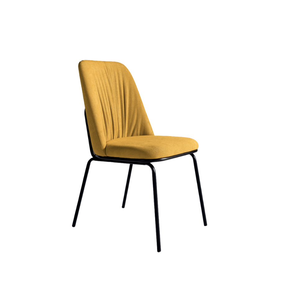 Set di sedie imbottite "Pixel" in tessuto e struttura in metallo cm 61x49 93h