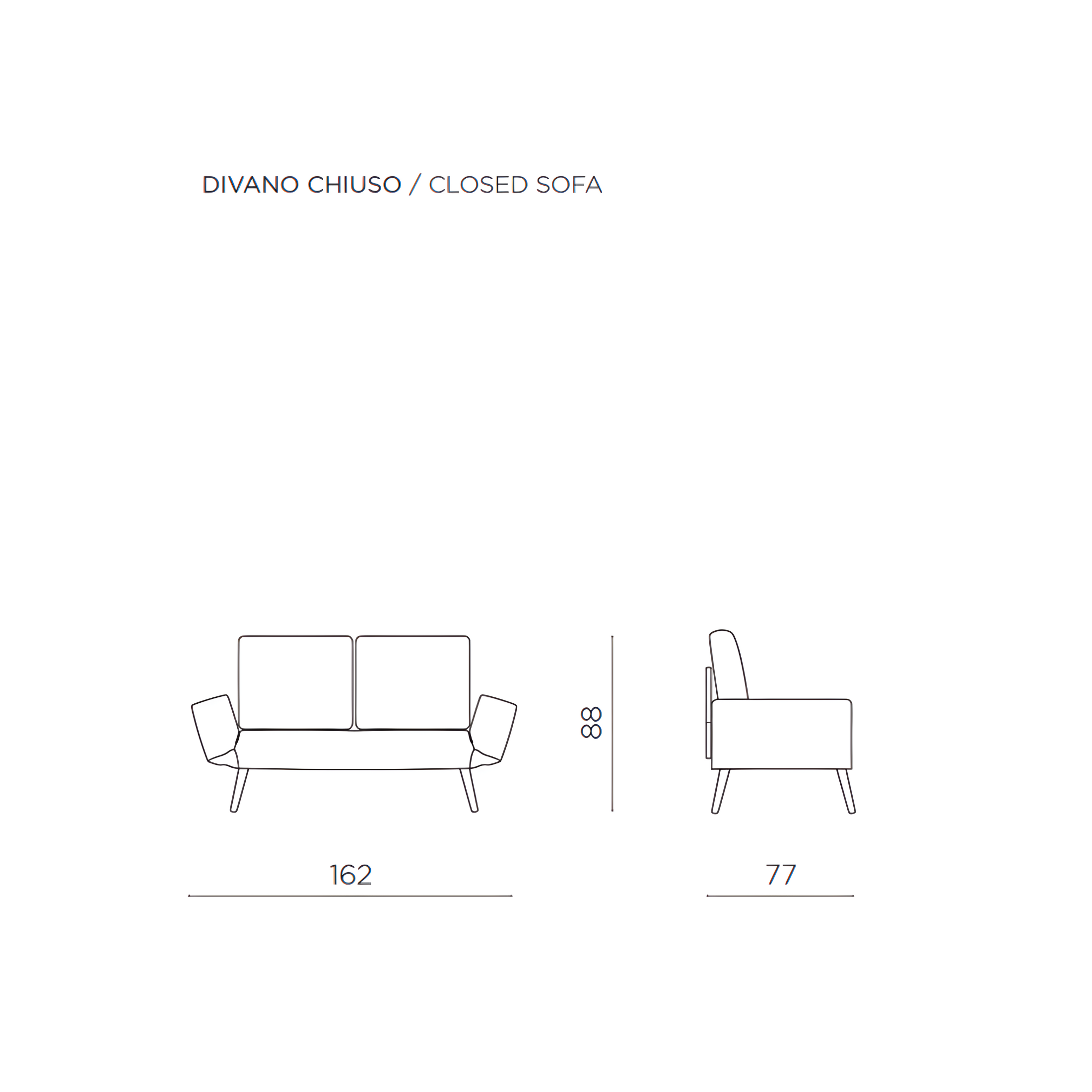 Modern "Comfy" fabric sofa bed for the living room with adjustable armrests