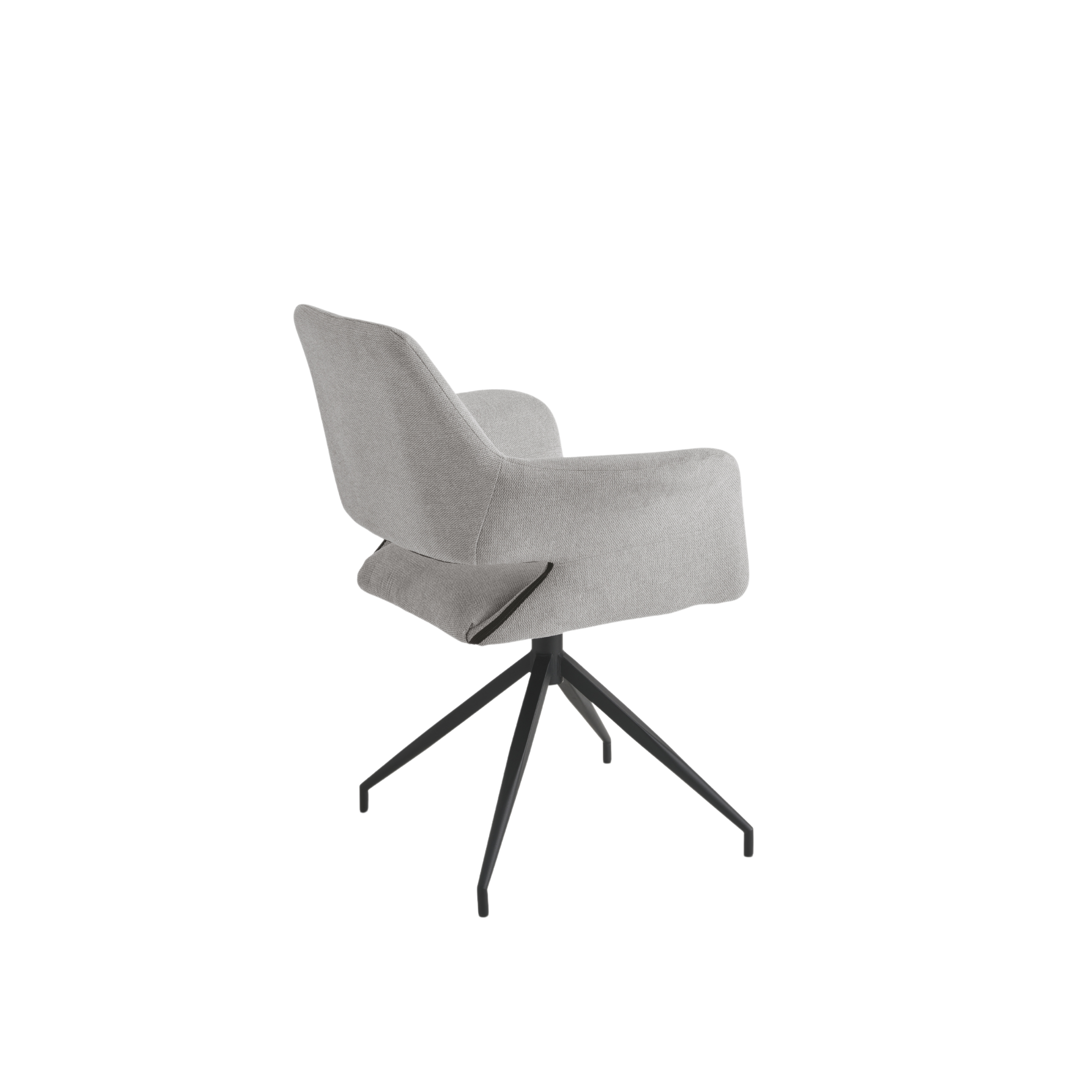 Set of "Flessia" swivel chairs in padded fabric with metal frame cm 66x60 85h