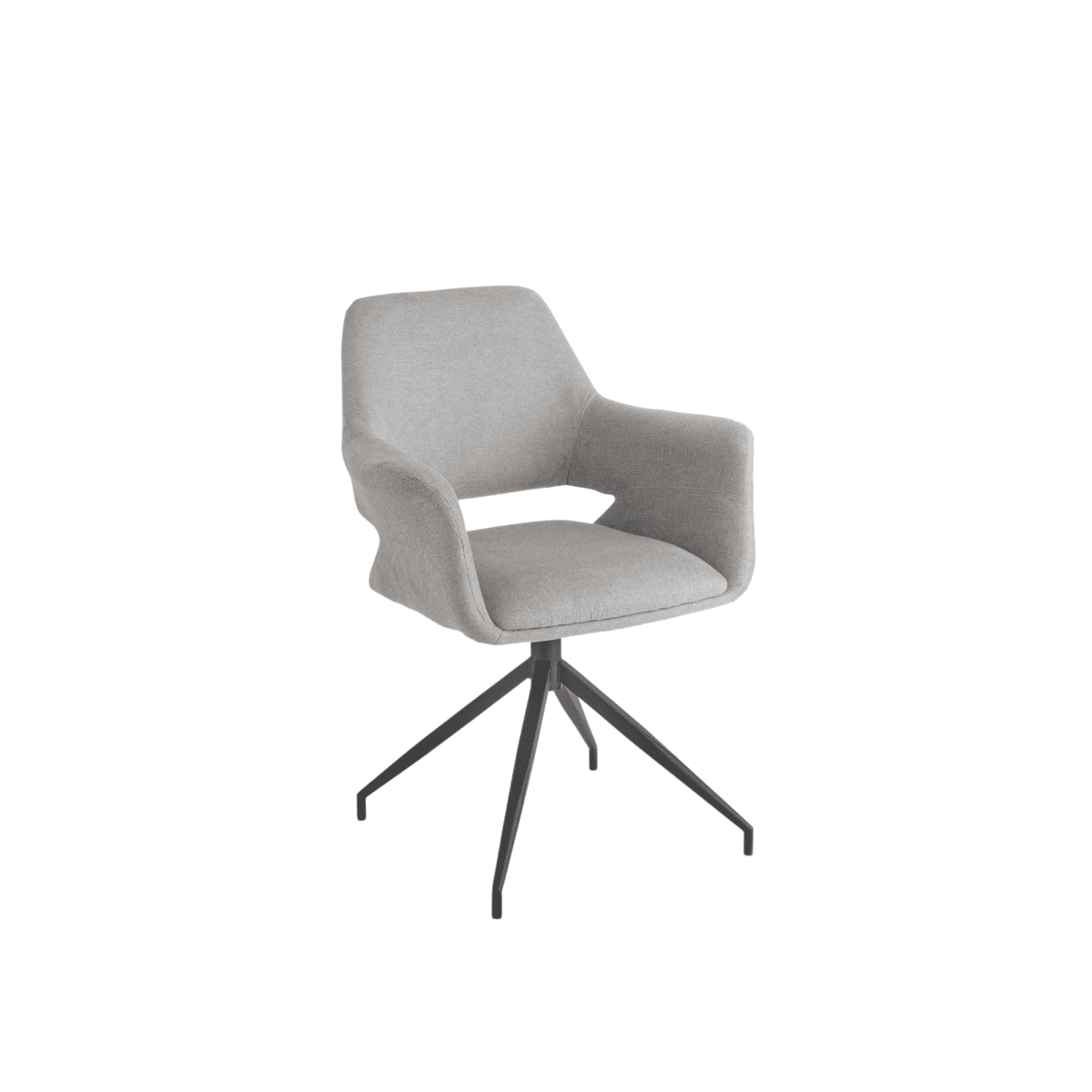 Set di sedie girevoli "Flessia" in tessuto imbottite con struttura in metallo cm 66x60 85h - MondoViro