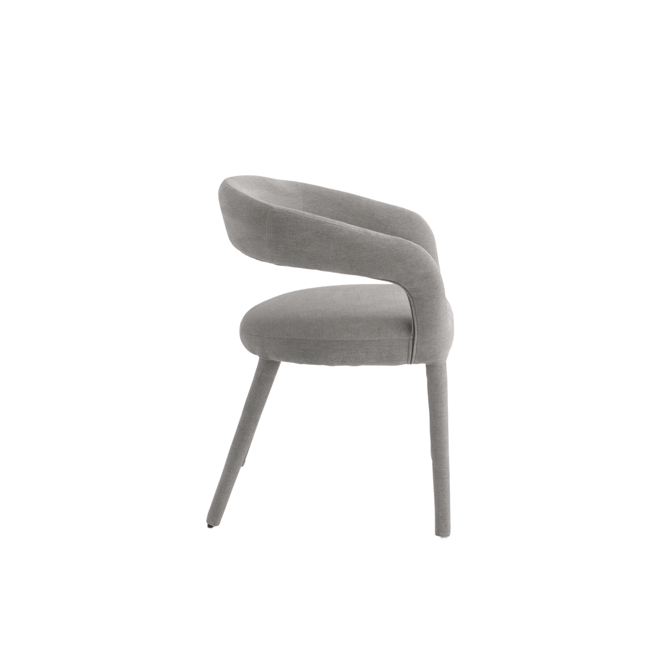 Set of "Voltris" chairs upholstered in bouclé fabric with fabric-covered legs, 55x57 cm, 76h
