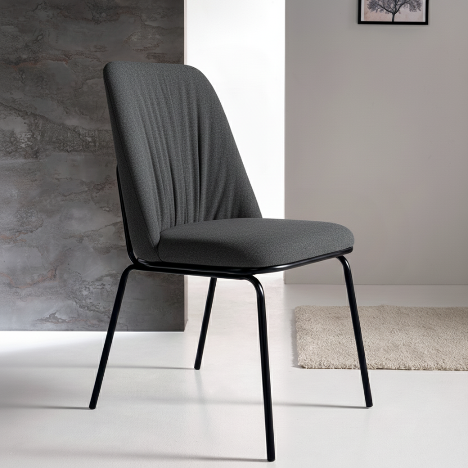 Set di sedie imbottite "Pixel" in tessuto e struttura in metallo cm 61x49 93h