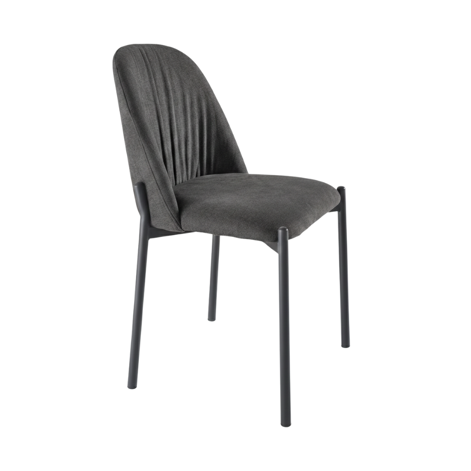 Set of "Nova" chairs upholstered in fabric with metal frame cm 47x56 86h