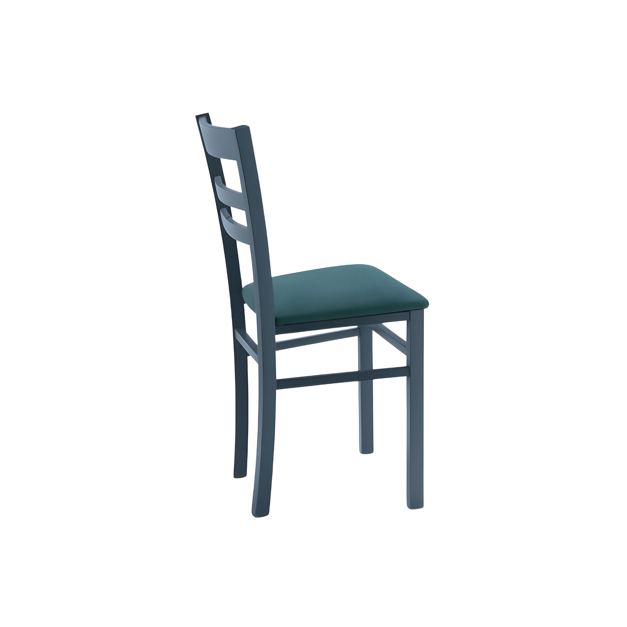 Set of "Ilda" chairs with wooden frame and padded fabric seat, 42x45 cm, 85 cm high.