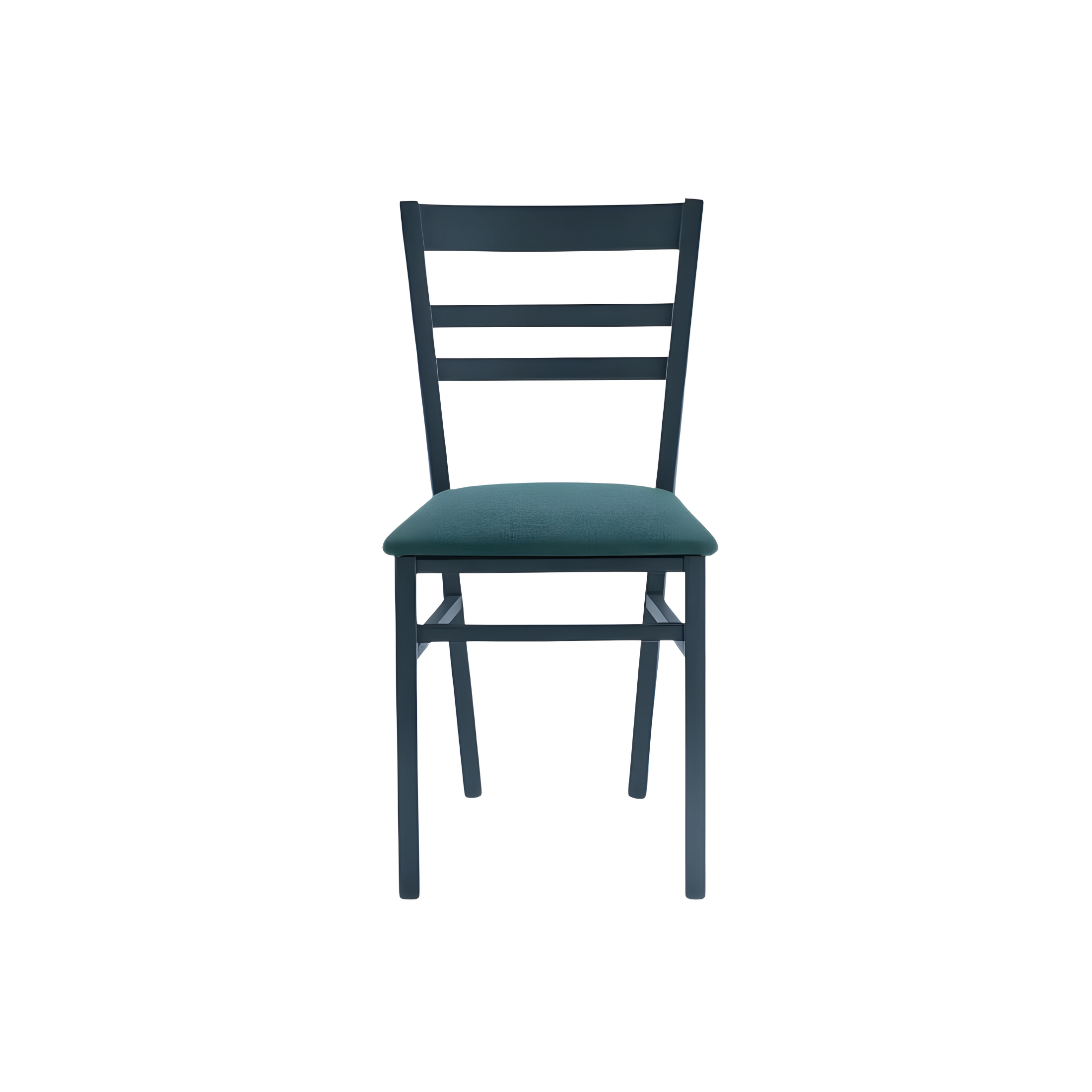 Set of "Ilda" chairs with wooden frame and padded fabric seat, 42x45 cm, 85 cm high.