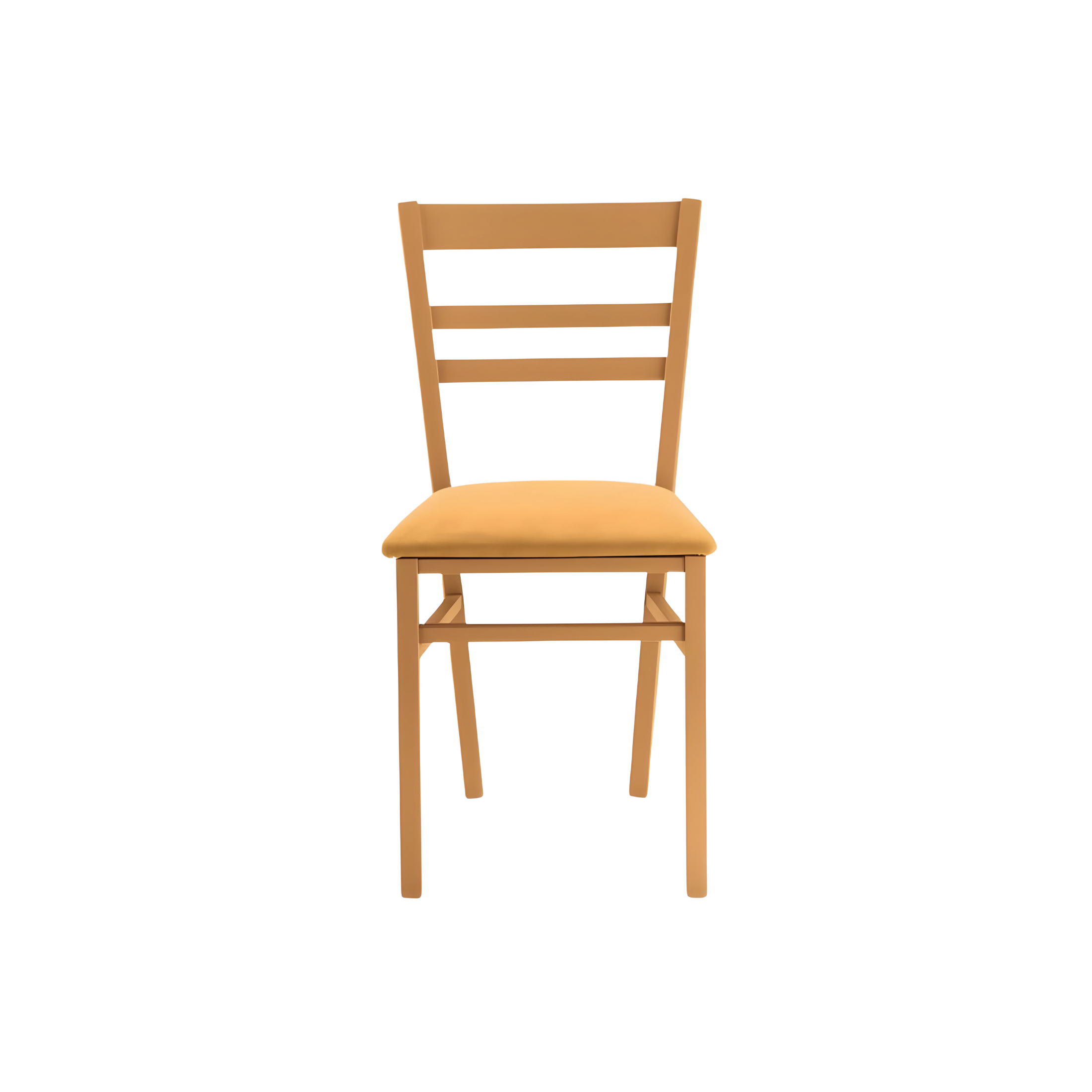 Set of "Ilda" chairs with wooden frame and padded fabric seat, 42x45 cm, 85 cm high.