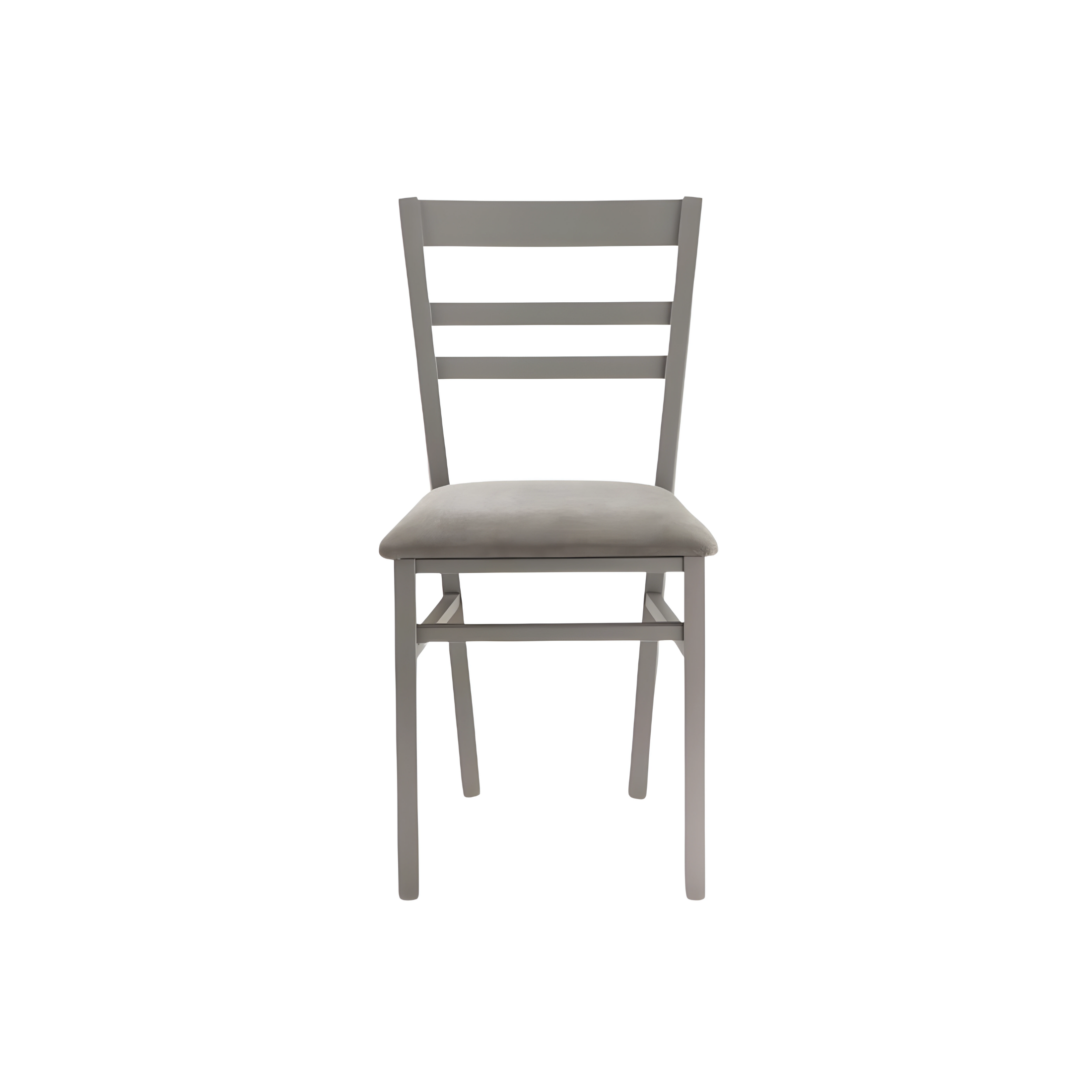 Set of "Ilda" chairs with wooden frame and padded fabric seat, 42x45 cm, 85 cm high.