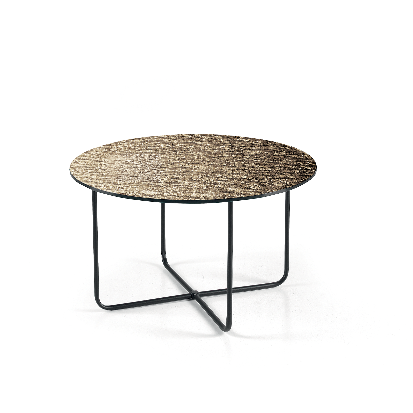 Round coffee table "Jimbo" with black painted metal base