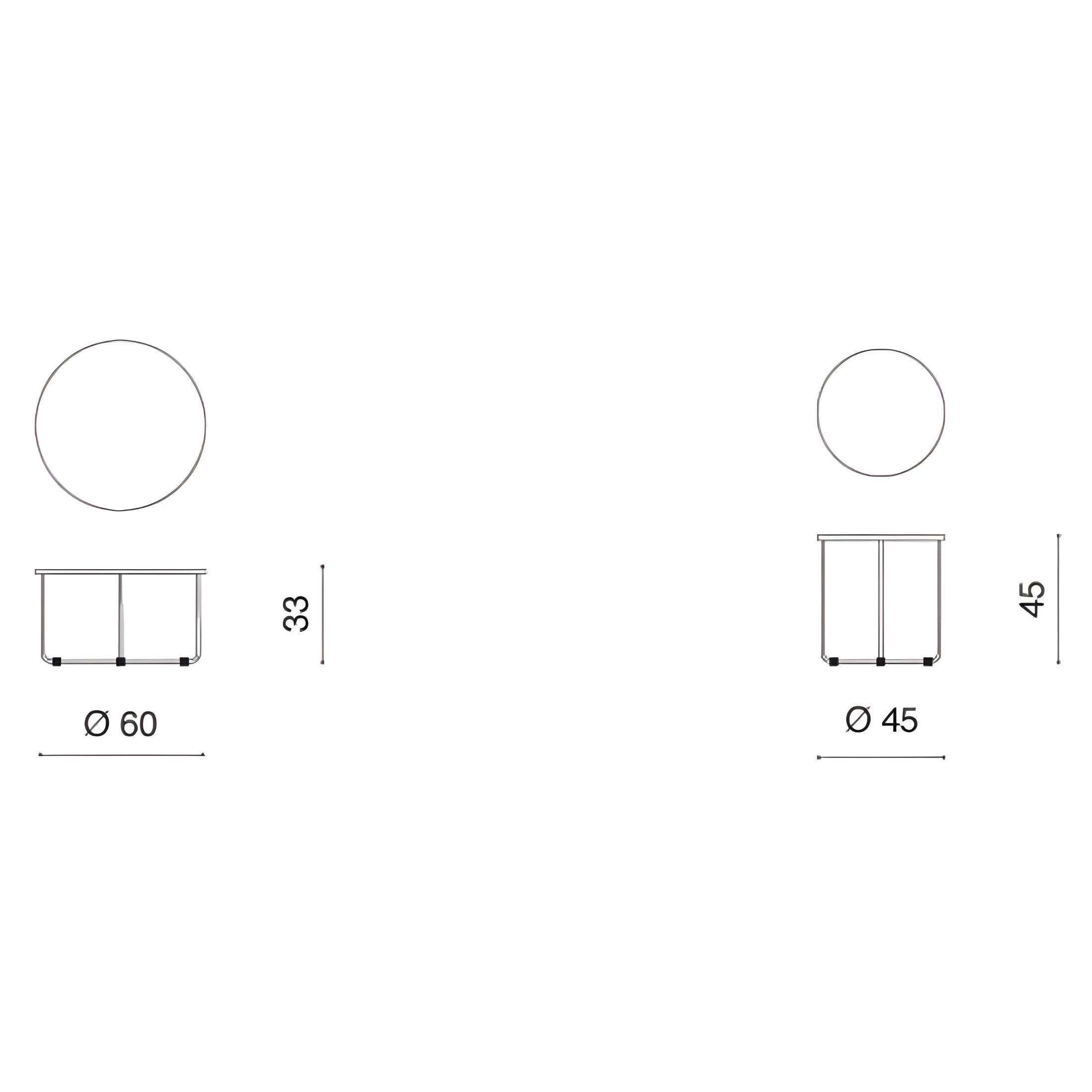 Round coffee table "Jimbo" with black painted metal base