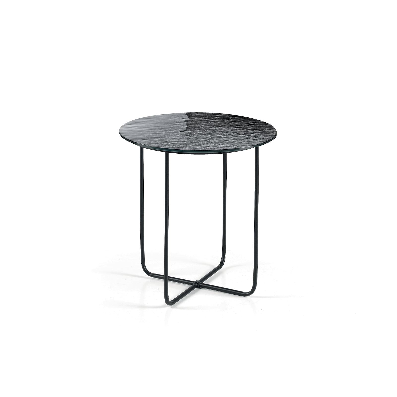 Round coffee table "Jimbo" with black painted metal base