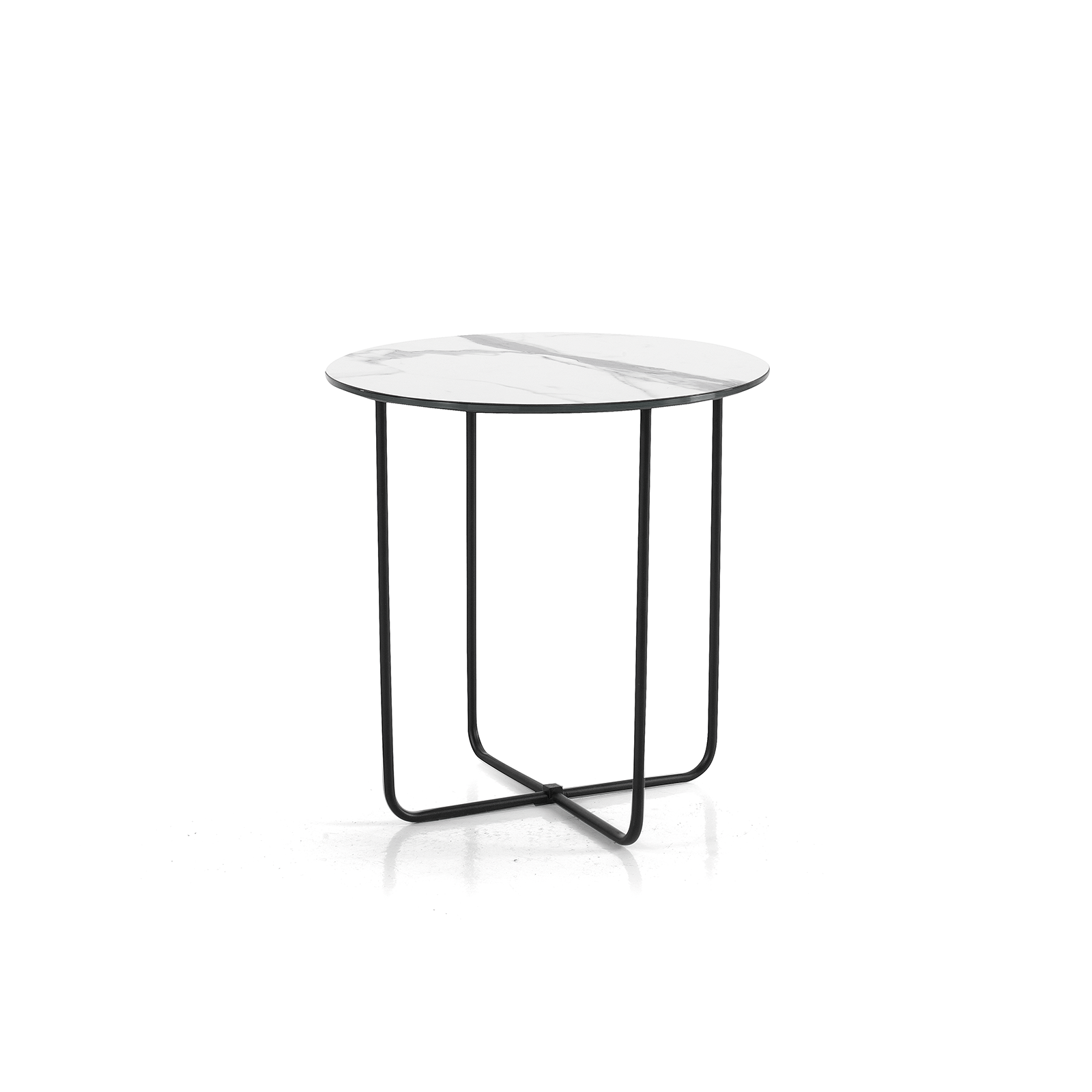 Round coffee table "Jimbo" with black painted metal base