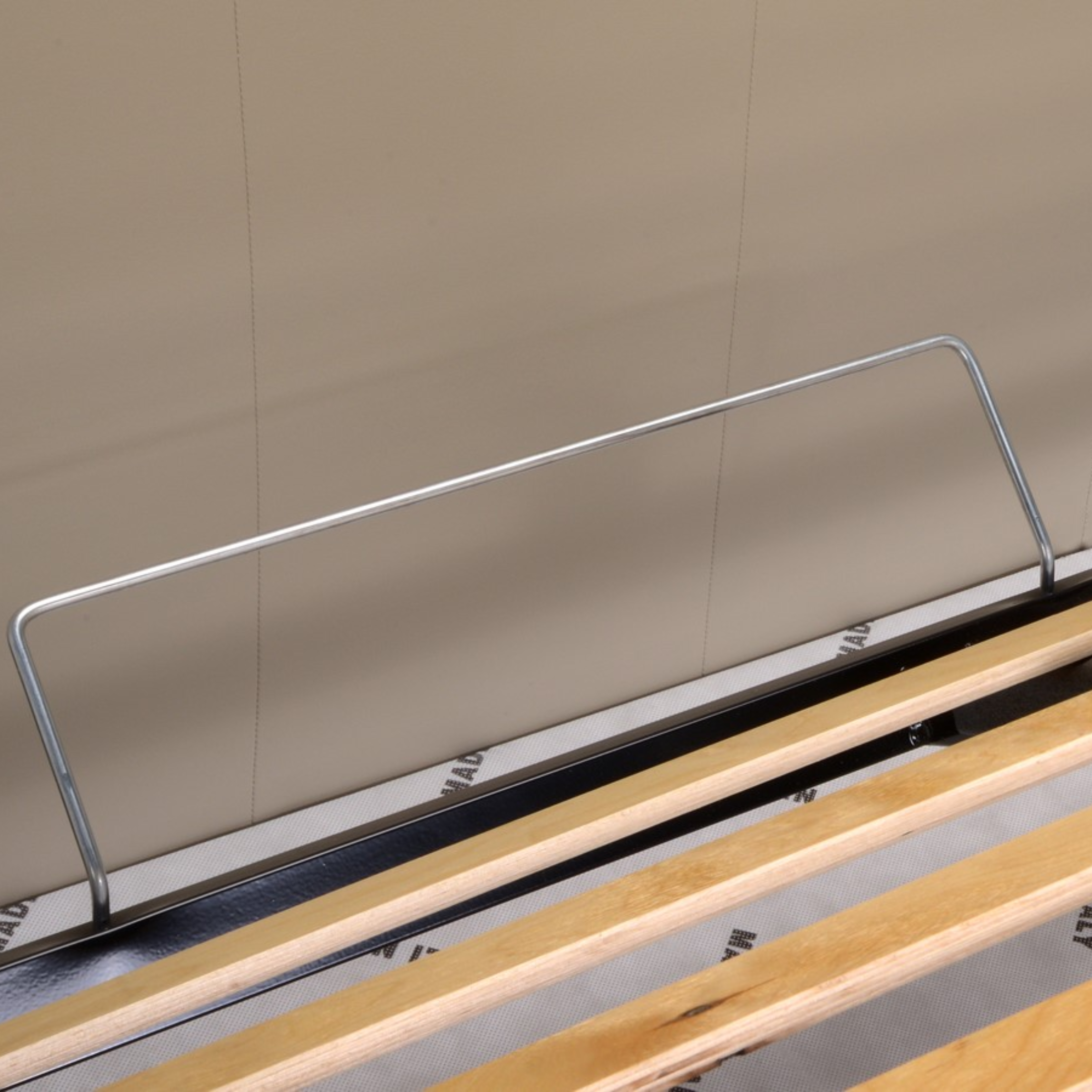 "Lugano" spacious storage bed with base without headboard in vegan leather with conical foot