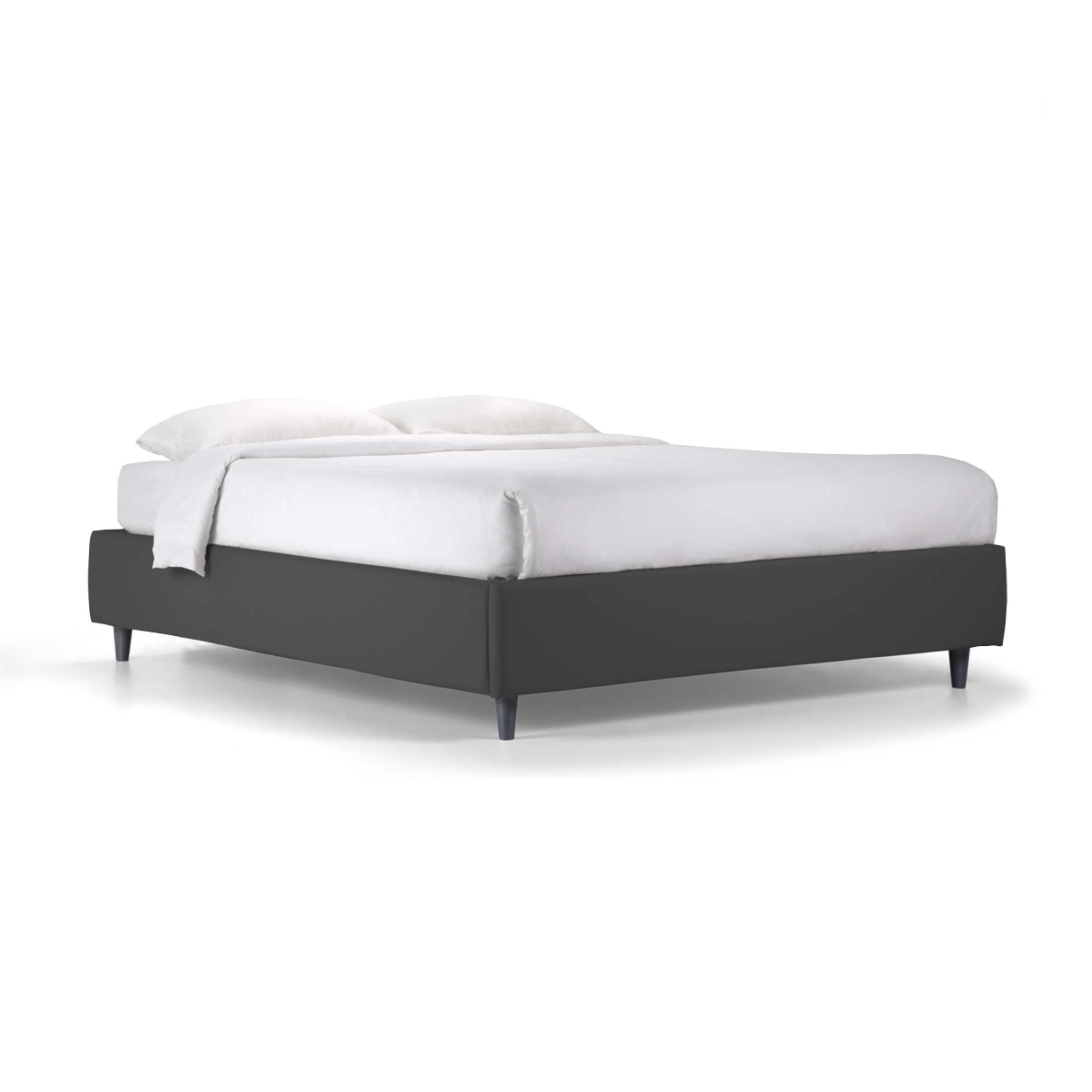 Storage bed with "Lugano" base in fabric without hydromassage headboard with conical foot