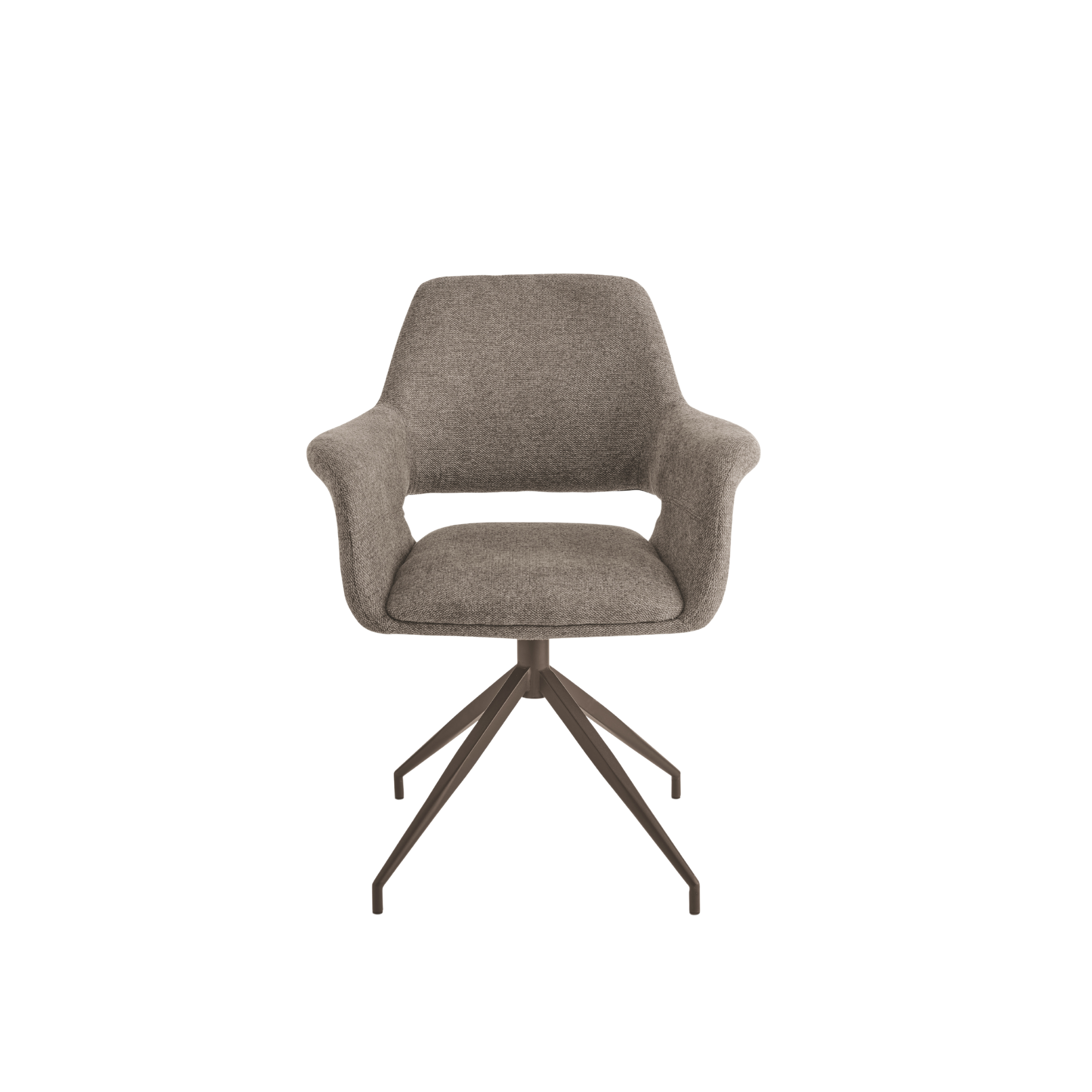 Set of "Flessia" swivel chairs in padded fabric with metal frame cm 66x60 85h