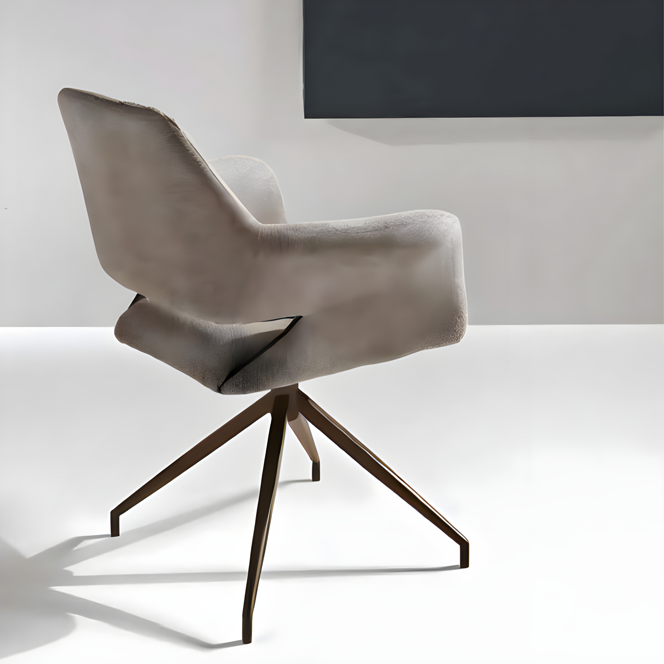 Set of "Flessia" swivel chairs in padded fabric with metal frame cm 66x60 85h