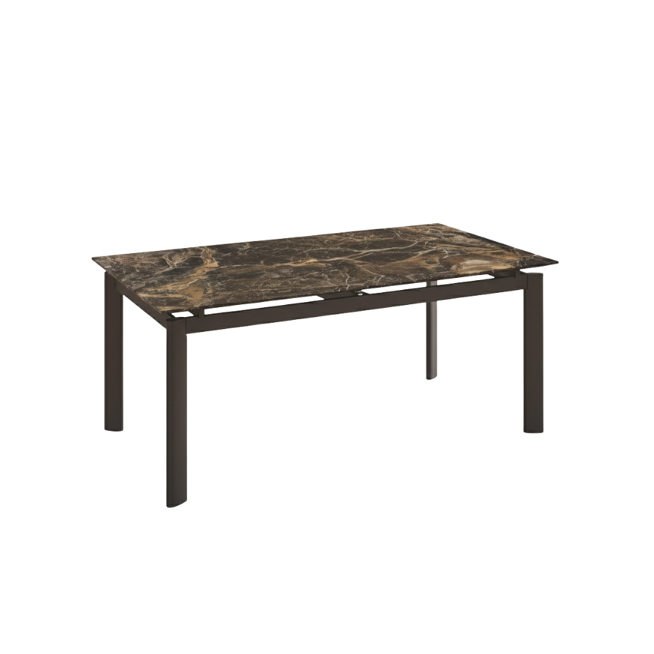 Extendable "Strato" table with marble-effect porcelain stoneware top