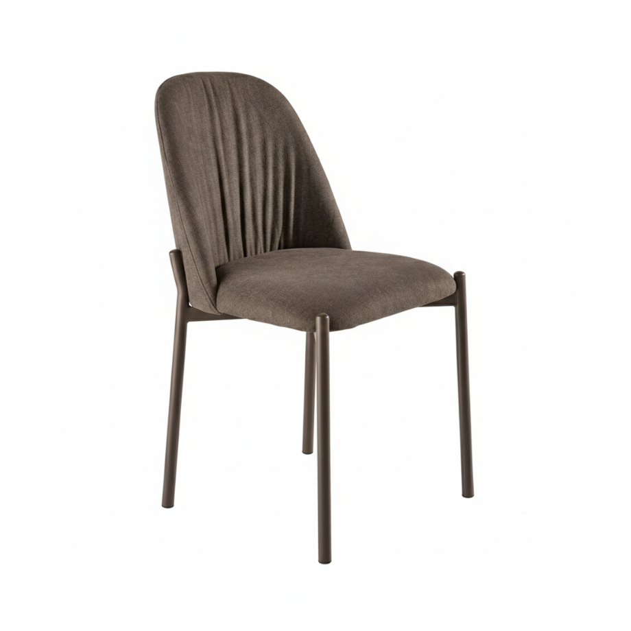 Set of "Nova" chairs upholstered in fabric with metal frame cm 47x56 86h