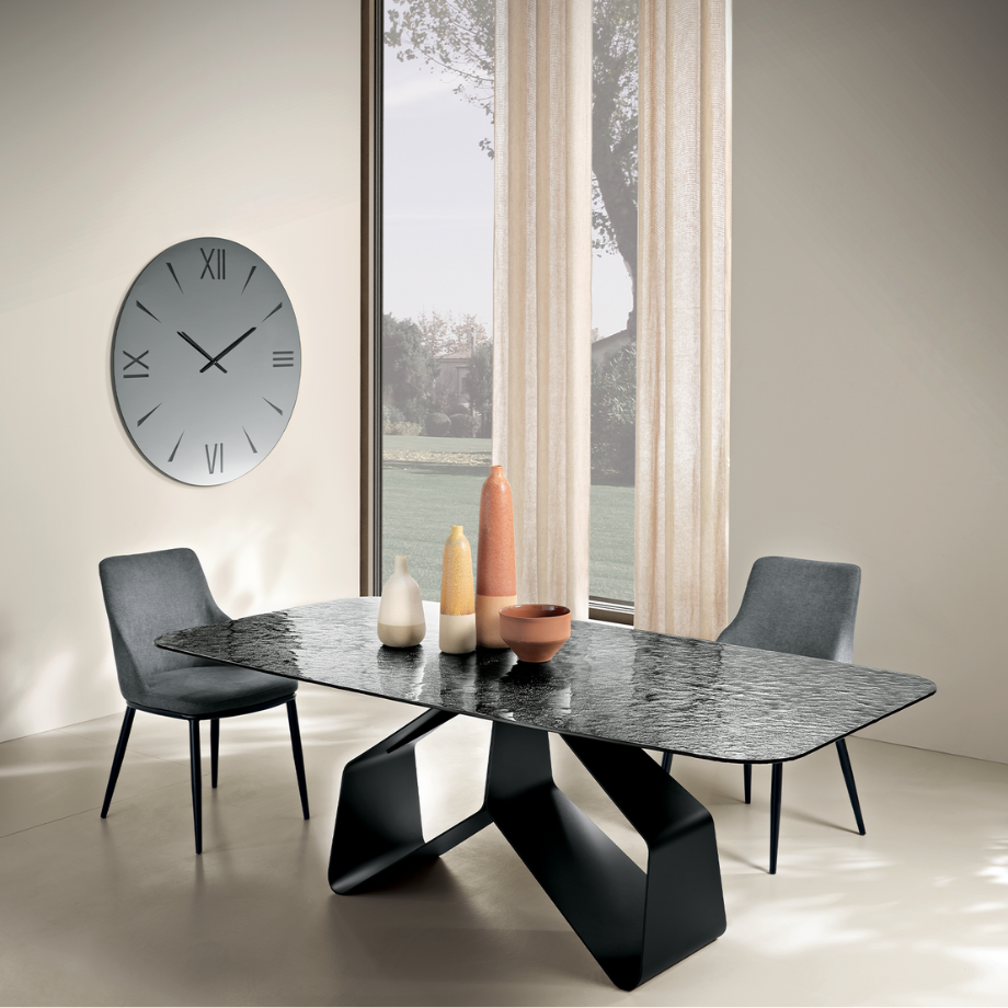 Fixed modern "Round" table with versatile rectangular top 210x110 cm 75h