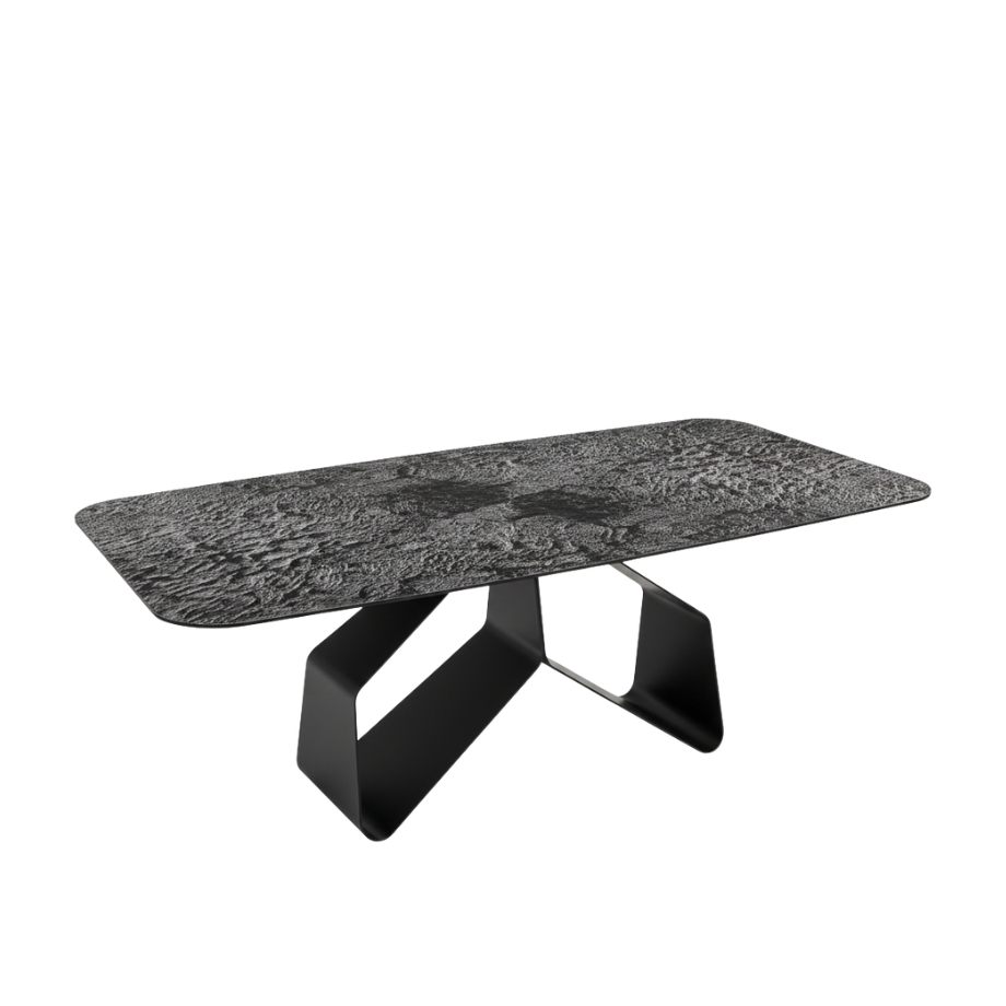 Fixed modern "Round" table with versatile rectangular top 210x110 cm 75h