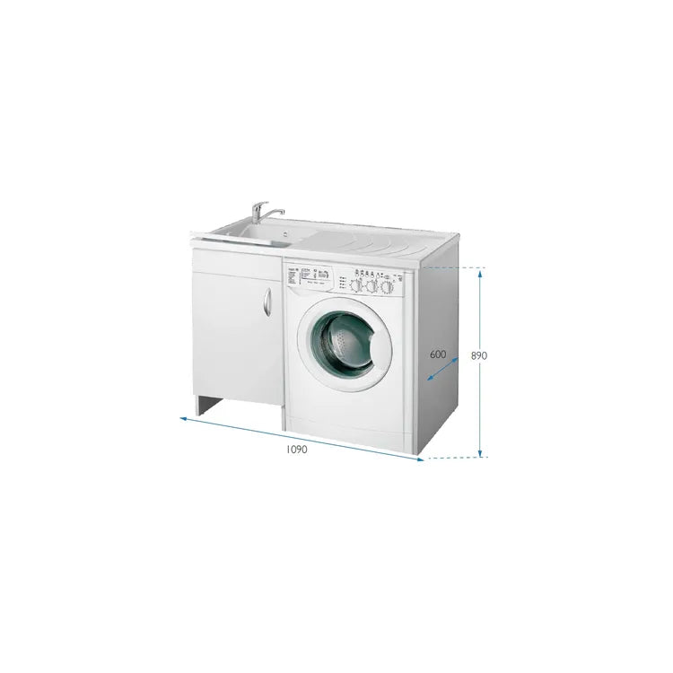 "Brio1" wooden washing machine cover for resin tub interior 109x60 cm 90h