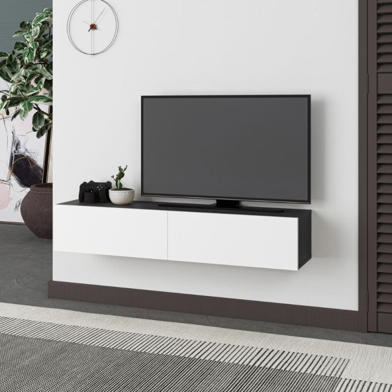 "Francy" suspended TV stand with drop-down door, 135x31 cm, 25 cm high