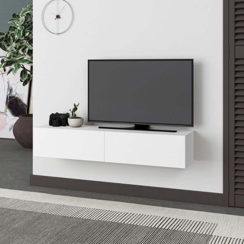 "Francy" suspended TV stand with drop-down door, 135x31 cm, 25 cm high