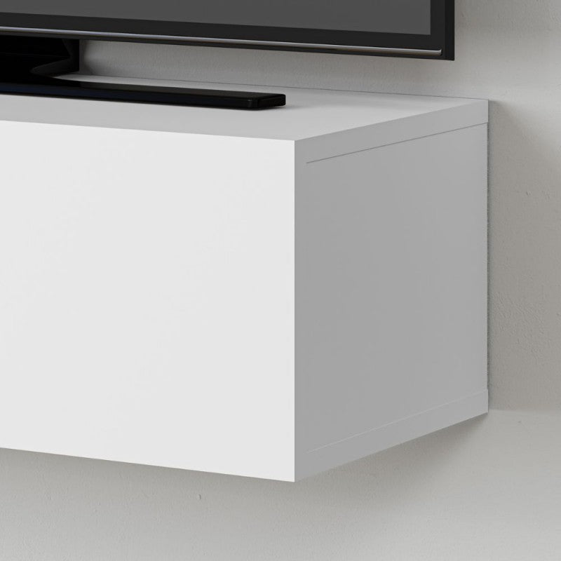 "Francy" suspended TV stand with drop-down door, 135x31 cm, 25 cm high