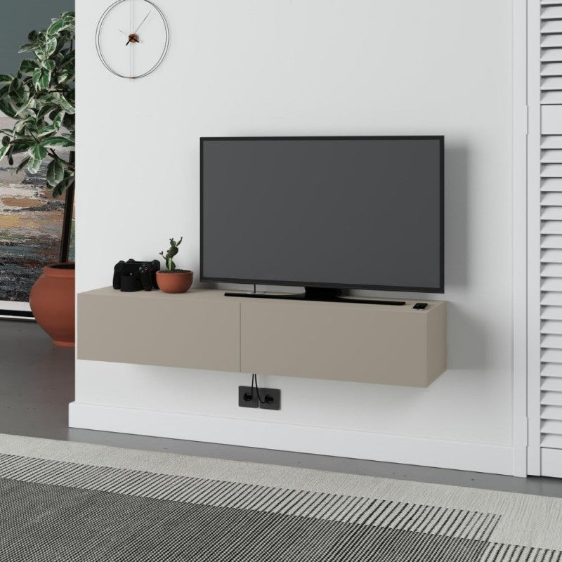 "Francy" suspended TV stand with drop-down door, 135x31 cm, 25 cm high