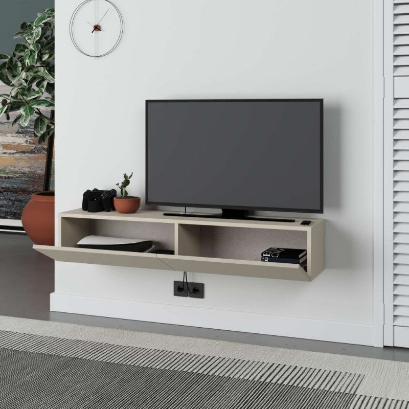 "Francy" suspended TV stand with drop-down door, 135x31 cm, 25 cm high