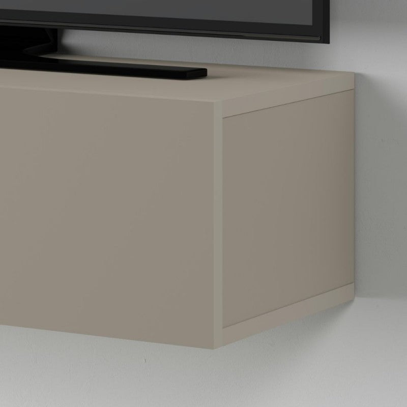 "Francy" suspended TV stand with drop-down door, 135x31 cm, 25 cm high