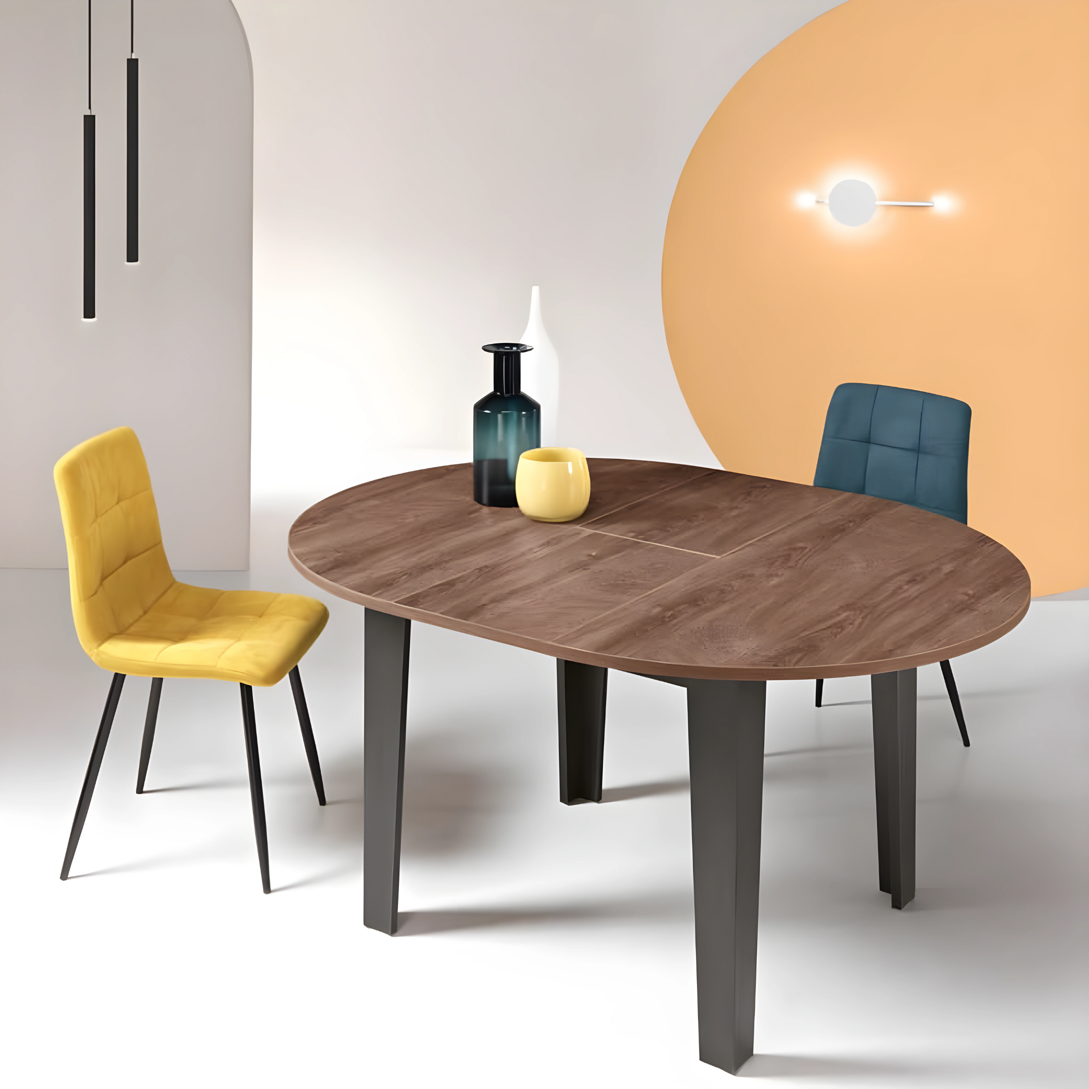 "Blossom" extendable round table, 120x77 cm