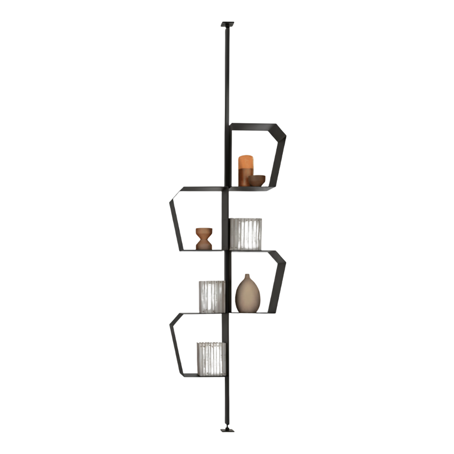 "Biblio" vertical bookcase made of painted metal with adjustable foot and ceiling fixing