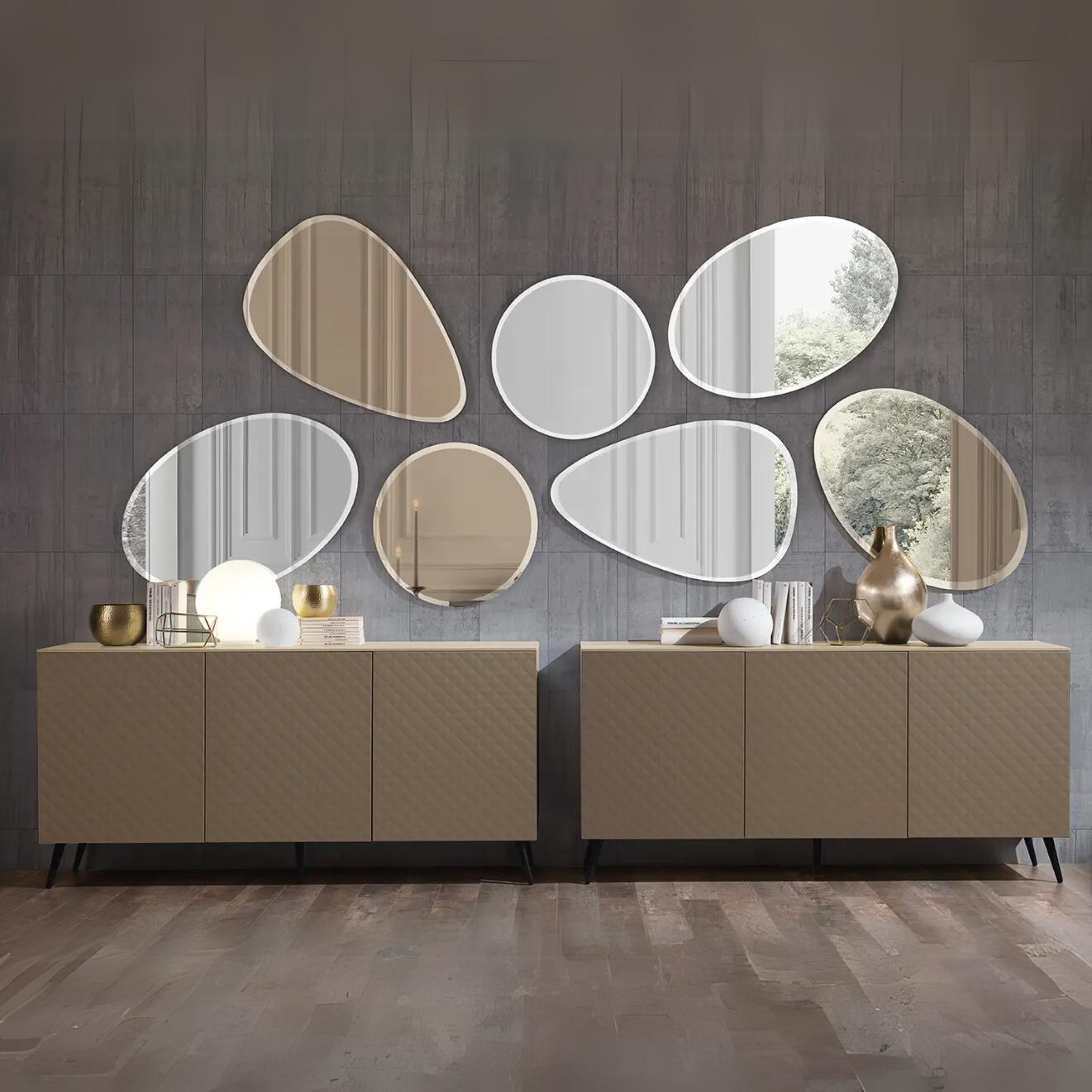 "Riccardo" modern frameless wall mirror for the living room