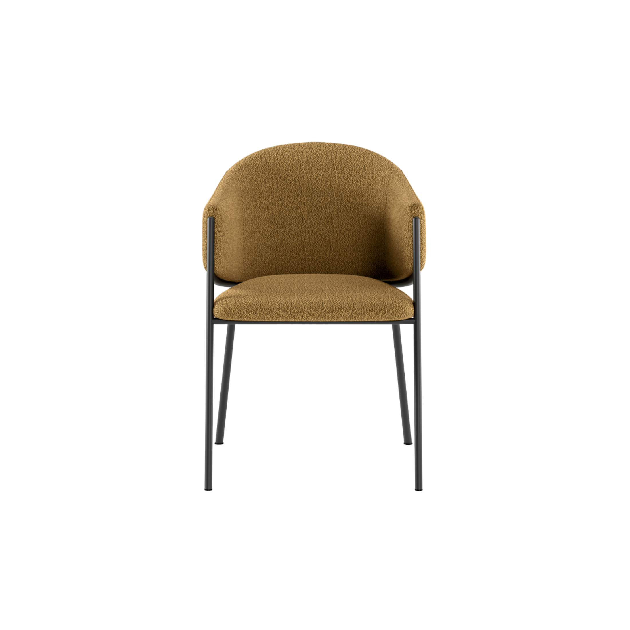 Set 4 sedie "Orizon" in tessuto bouclé easy-clean cm 53x60 78h