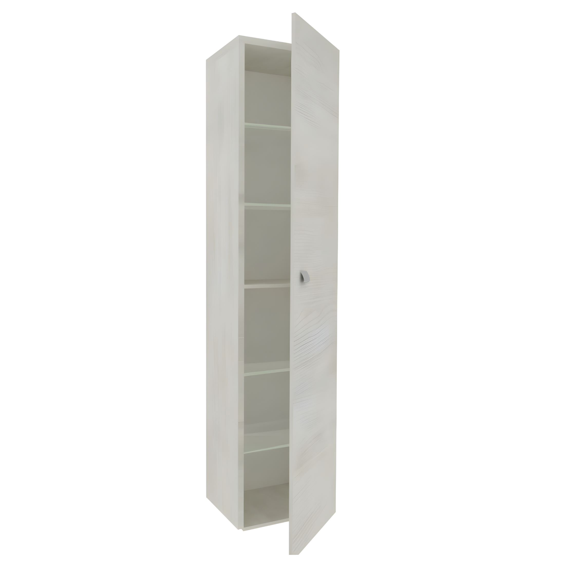 "Moa" wall-hung bathroom cabinets with glass shelves and 1 door