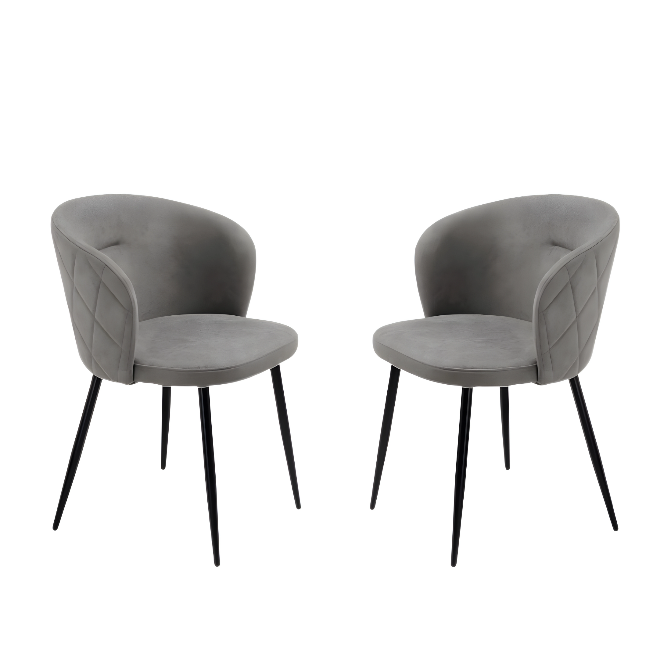 "Claris" dining chair set in padded fabric, 56x55 cm, 78h