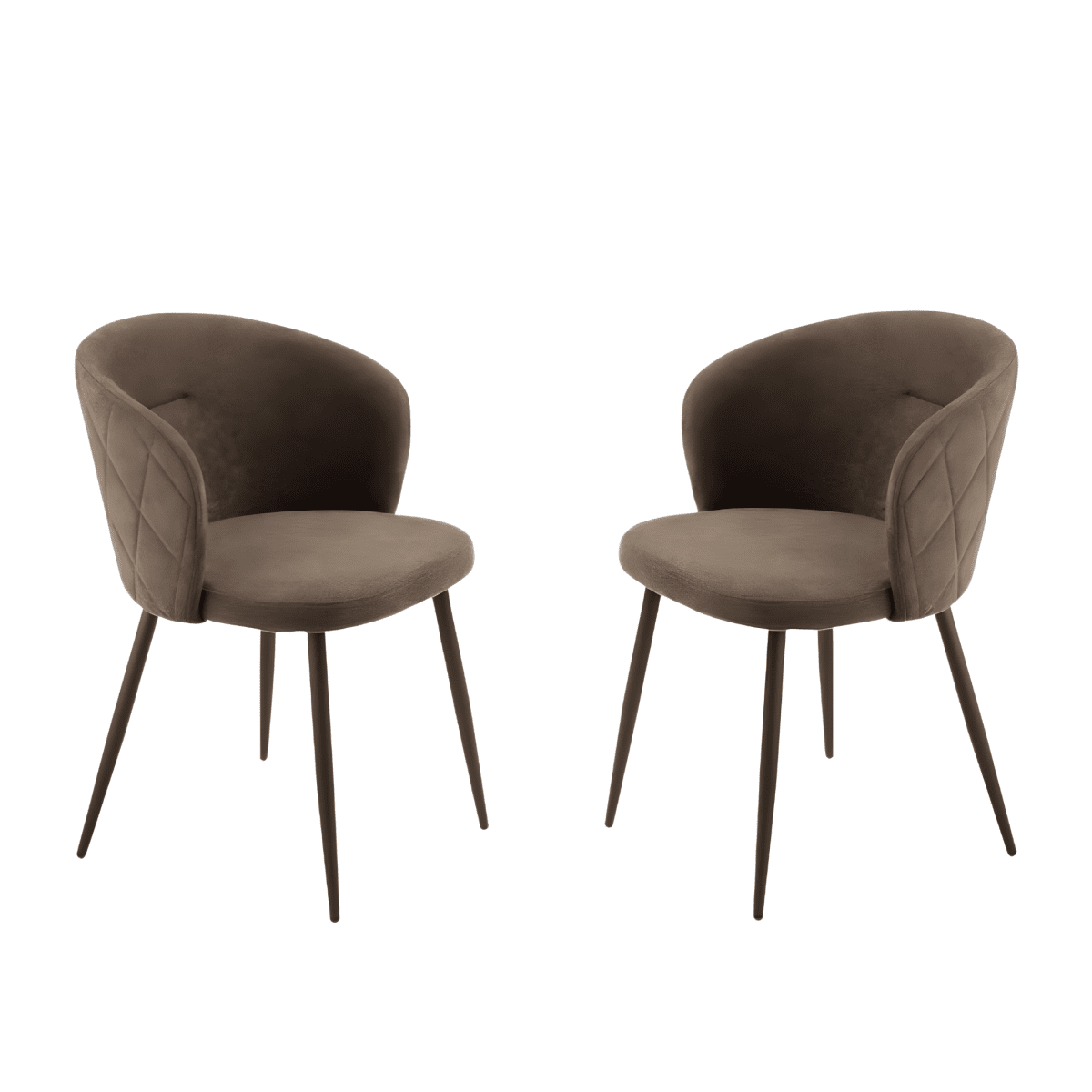 Set sedie da pranzo "Claris" in tessuto imbottite cm 56x55 78h - MondoViro