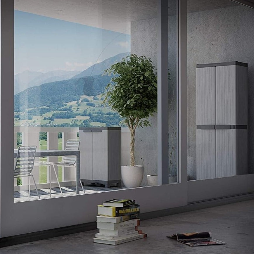 Low plastic "Eagle" storage cabinet with 2 doors, 70x44 cm, 96h