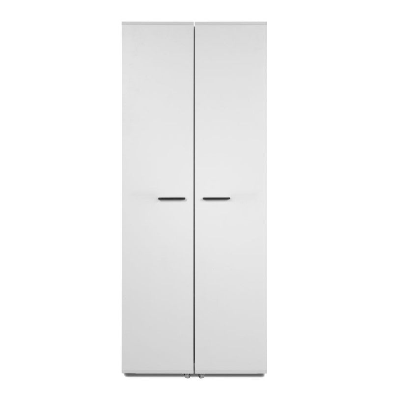 Slim, 2-door "Lugo" wooden shoe rack with 5 space-saving compartments