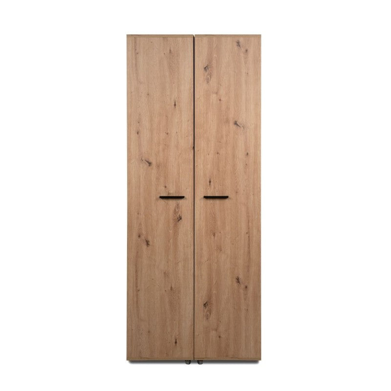 Slim, 2-door "Lugo" wooden shoe rack with 5 space-saving compartments