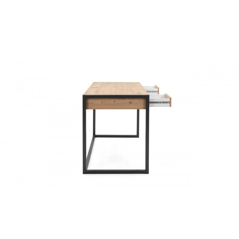 Modern desk "Denver" oak and anthracite with 2 drawers and 1 open compartment cm 120x60 75h