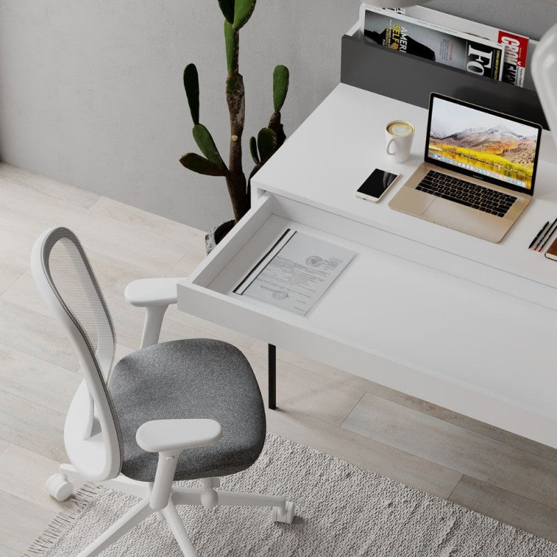"Leila" wooden office desk with 1 drawer and 2 compartments, 110x60 cm, 101h