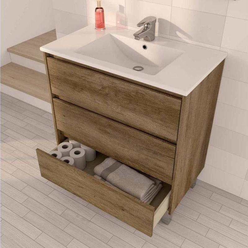 Lavabo in ceramica bianco Dakota per mobile da bagno cm 81,5x46 18h