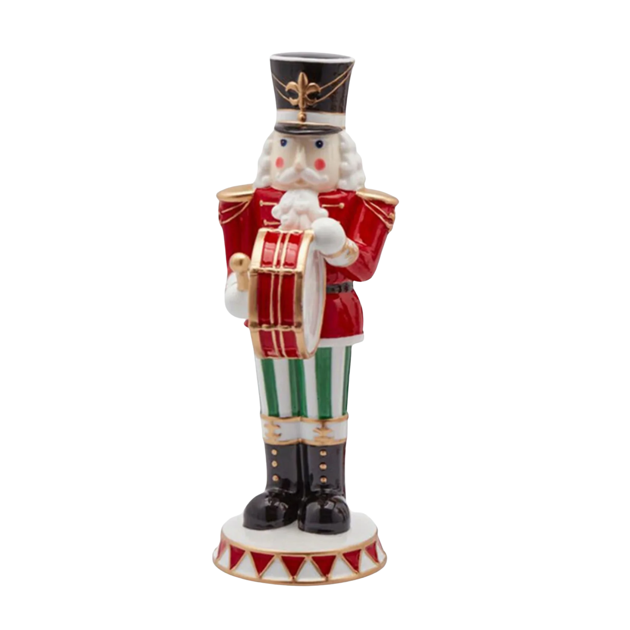 Decorative porcelain figurine of a nutcracker soldier, Christmas decoration for interiors, 29 cm high.