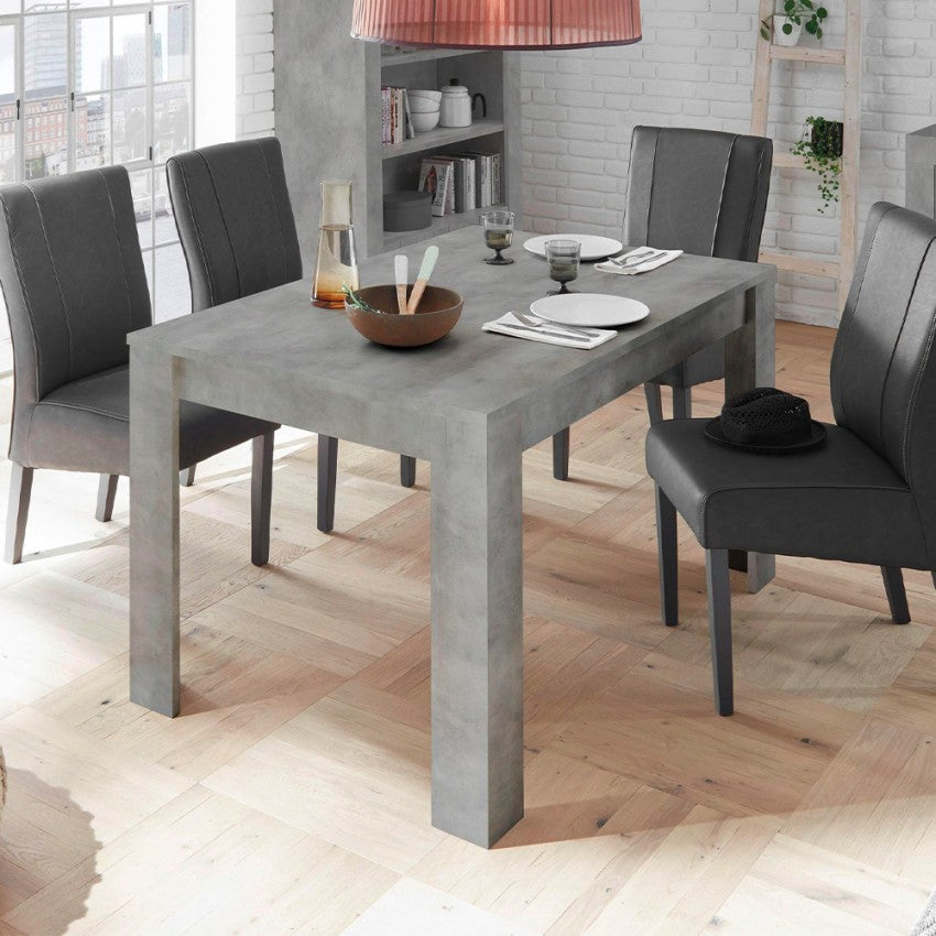 "Fold Urbino" modern extendable wood-concrete table, 90x137/185 cm