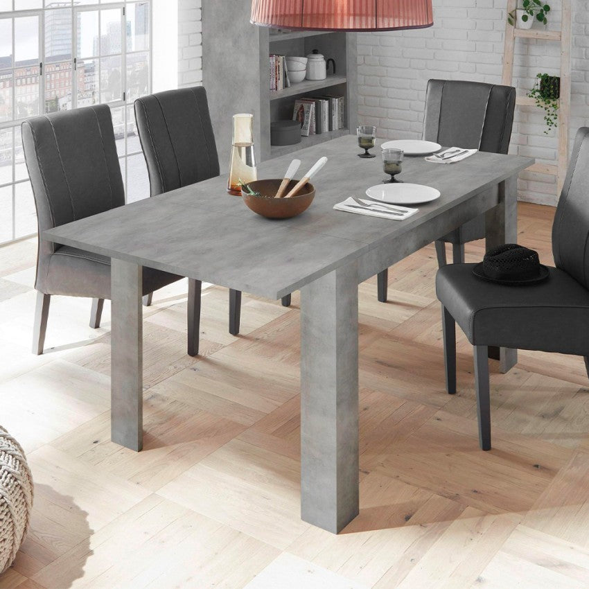 "Fold Urbino" modern extendable wood-concrete table, 90x137/185 cm