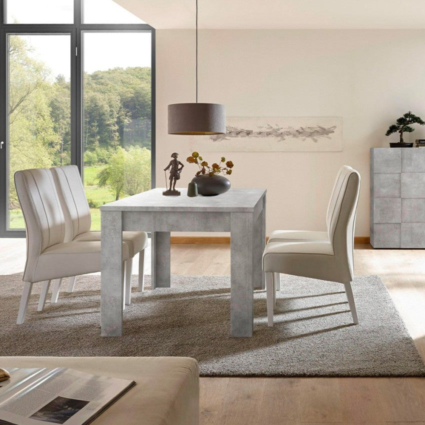 "Fold Urbino" modern extendable wood-concrete table, 90x137/185 cm