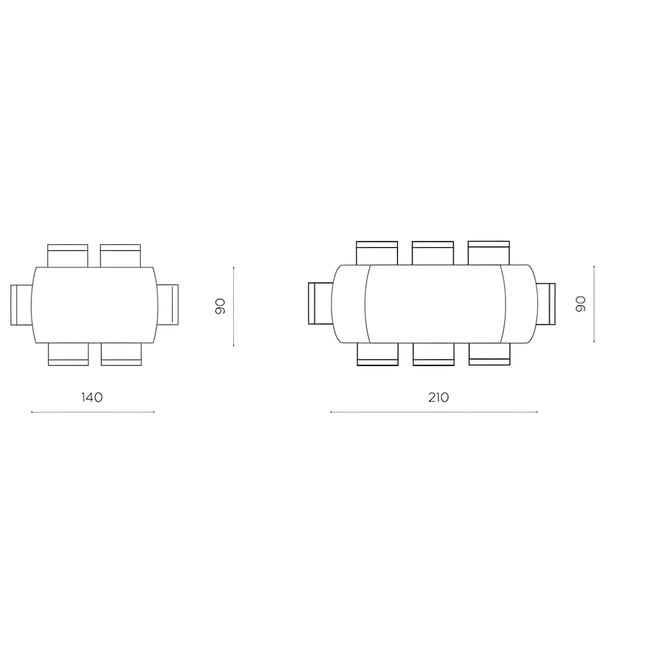 Extendable "Igor" table with marble-effect stone top, 140x90 cm, 76 cm high