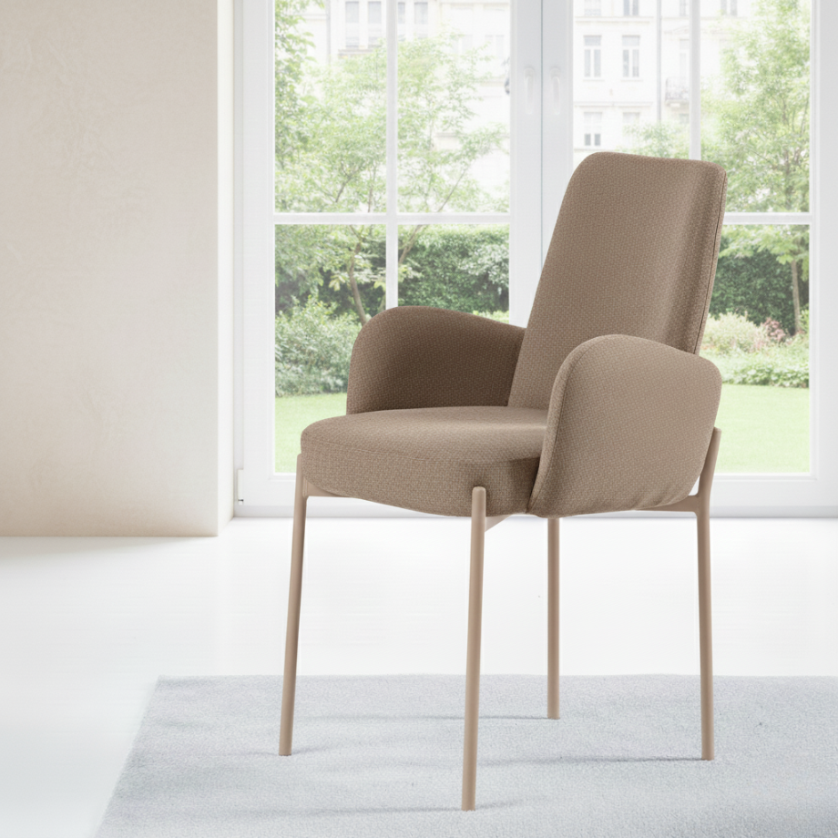 Set di sedie da pranzo "Eterna" in tessuto imbottite cm 55x53 91h